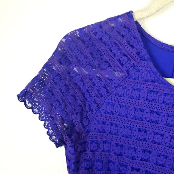 Women's Free People Purple Lace Like Mini Zip Up Dress Size 02/XS - Picture 8 of 11